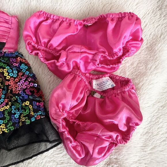 Build A Bear Pink Rainbow Sequin Dress With Panties Lot Of 3 Clothes Toys - Picture 3 of 6
